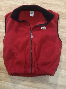 Gilet polaire rouge chêne Ohio State rouge fermeture éclair complète avec poches, taille Medium - Photo 1/5
