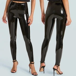 🌻NEW w/tags COMMANDO Black Faux Patent Leather Legging Size Small - Picture 1 of 7