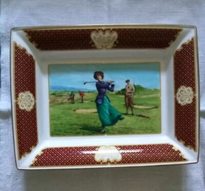 2xVintage Beautiful Royal Worcester Lady Golfing CollectorsPlates Melvin Buckley - Picture 1 of 5