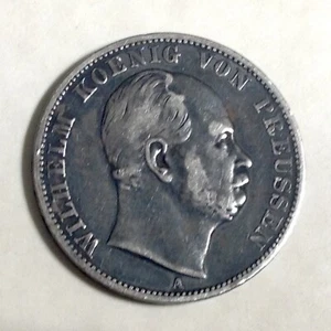 Germany -1866 Prussia Wilhelm Thaler Silver Crown cd - Picture 1 of 2
