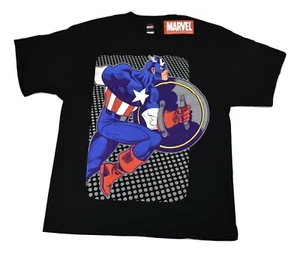Marvel Mens Captain America Black Tee Shirt NWT L, XL - Picture 1 of 1
