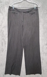 Ann Taylor Loft Pants Womens 6 Charcoal Gray w White Red Blue Stripe Ann Style - Picture 1 of 13