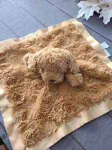 Cloud Island Golden Doodle Puppy Dog Lovie Security Blanket Brown Baby Satin  - Picture 1 of 9
