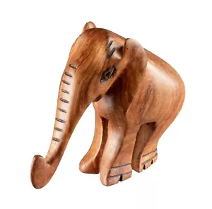 -statue Elefant aus Holz - 9 CM -handwerk Hergestellt Handarbeit Afro - 7311 - Bild 1 von 6
