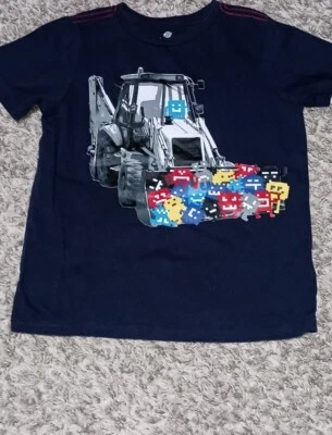 Camiseta para niños Okie Dokie talla XL 7 colores azul construcción bulldozer cargador frontal Foto 1 de 3
