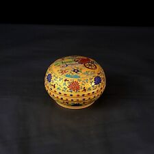 6.6" old ming dynasty chenghua mark porcelain yellow ghost millet downhill box