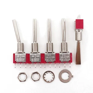 5Pcs T8014B-U2 Long Flat Handle One Side Momentary ON-OFF-MOM Mini Toggle Switch - Picture 1 of 6