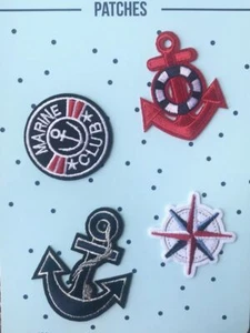 Aufnäher Applikation Patches Maritim Anker Set 4 Teile - Bild 1 von 1