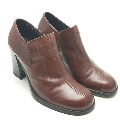 DKNY Women’s Ankle Booties Size 8.5 B Brown Split Toe Chunky Heel Boots - Image 1 of 4