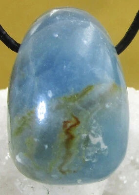 ARAGONIT BLAU XL natur TROMMELSTEIN gebohrt  Anhänger A-Qualität   Nr.12 - Bild 1 von 2