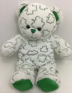 Build A Bear Shamrock Limited Edition Plush 2013 White Bear Green Shamrocks - Picture 1 of 8