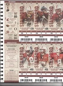 2014 STANFORD CARDINAL FOOTBALL SEASON TICKET STUB STRIP SHEET MCCAFFREY DEBUT - Picture 1 of 1