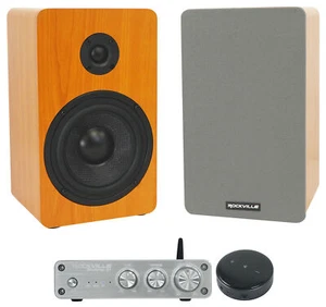 Rockville BLUAMP 21 Silver Bluetooth Amplifier+(2) 5.25" Speakers+Wifi Receiver - Picture 1 of 12