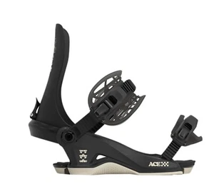 Fijaciones de snowboard Rome Ace, juveniles M/L medianas/grandes (US 7,5 - 10) negras nuevas 2025 - Imagen 1 de 4