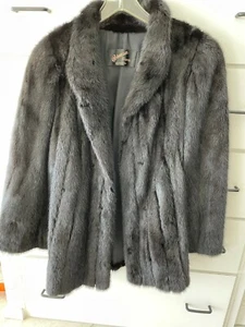 Nerzmantel Damen schwarz Größe L  - Bild 1 von 3