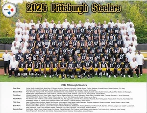 FOTO OFICIAL DEL EQUIPO A COLOR DE LA TEMPORADA 2024 DE LOS PITTSBURGH STEELERS - Imagen 1 de 1
