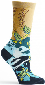 Sea Turtles Ozone Women's Novelty Crew Socks Navy New Ocean Water Fashion*