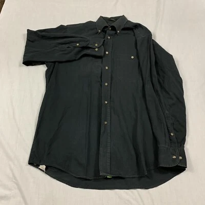 Camisa de vestir Van Heusen para hombre 15,5 botones mediana M cuello manga larga negra Foto 1 de 4