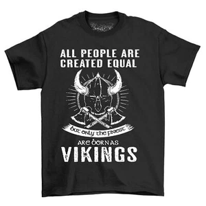 "Viking Equality: People Created Equal... Vikings! Funny Unisex Tee. Raiding, Pi - Picture 1 of 38