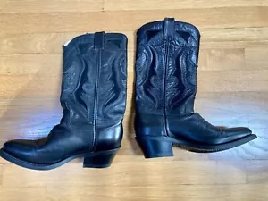 Vintage HARLEY DAVIDSON Women’s 7.5M - Cowboy Boots, Black w/ Embroidered Eagle - Picture 1 of 13