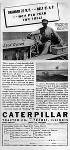 Trattore cingolato diesel Caterpillar modello D2 1939 pubblicità originale - Foto 1 di 1