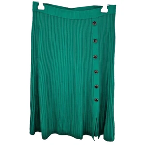Falda Larga QVC Nina Leonard Tejida Acanalada Con Botones, Talla XL, Verde (XU0012) - Imagen 1 de 13