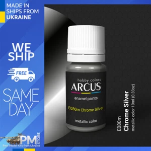 Arcus 080 Pintura Esmalte Color Metálico Cromo Plata Color Saturado 10ml - Imagen 1 de 3