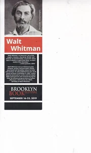 Walt Whitman 2019 Brooklyn Public Library Bookmark - Picture 1 of 2