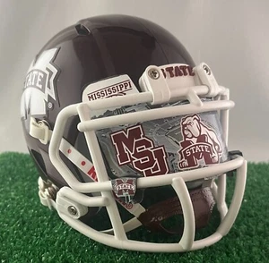 MINICASCO PERSONALIZADO MISSISSIPPI STATE BULLDOGS RIDDELL SPEED CON VISOR - Imagen 1 de 5