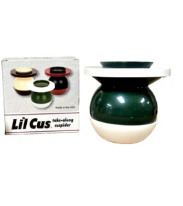 Li'l CUS CUSPIDOR Tobacco Spittoon GREEN & WHITE for Smokless Tobacco NEW - Picture 1 of 3