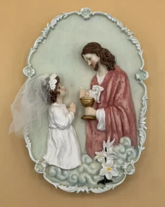 Girl's First Holy Communion 8x5 Wall Hanging Plaque Religious Jesus Home Decor - Picture 1 of 10