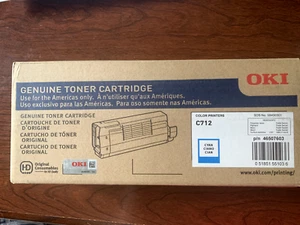 GENUINE OKI Data C712 Color Toner Cartridge Cyan Okidata 46507603 NEW - Picture 1 of 3