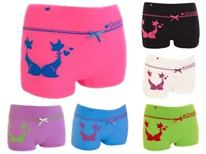 Damen Panties 6er Pack Hipsters Boxershorts Hotpants Frauen Panty Katzen Cat Neu - Bild 1 von 8