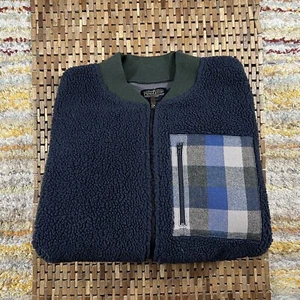 Pendleton Umatilla Camp Fleece Deep Pile Full Zip Jacket Blue Men’s Size Large L - Picture 1 of 4