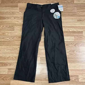 NEW Dickies Relaxed Fit Straight Leg Stretch Twill Black Pants Women’s 14 Short - Picture 1 of 4