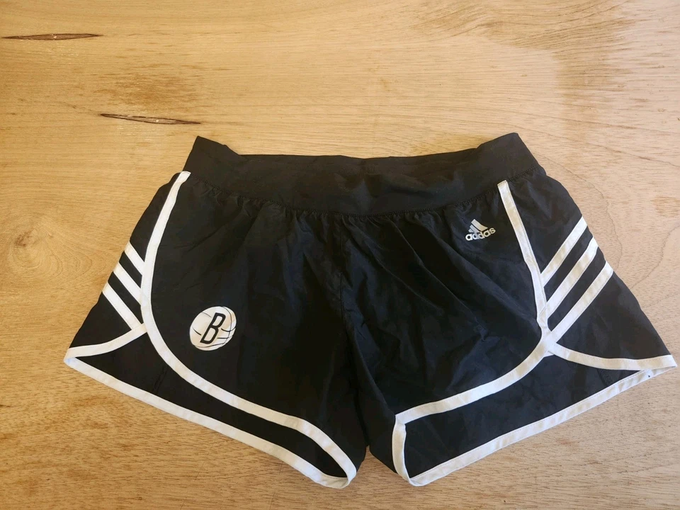 NBA 4Her Women BROOKLYN NETS Basketball Adidas Shorts Climalite Elastic Medium - Image 1 of 4