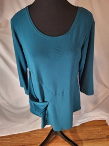 Sympli Asymmetrical Shark Bite HemTunic Green  3/4 Sleeves  Size 8 - Picture 1 of 7