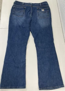 Pantalones de mezclilla azul bootcut para mujer Carhartt 16x30 corte tradicional WB001 FIO  - Imagen 1 de 7