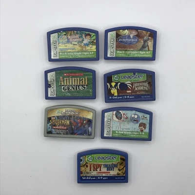 Lot of 7 Leap Frog Leapster Learning Games Cartridges Only Spiderman Wolverine - Image 1 of 4