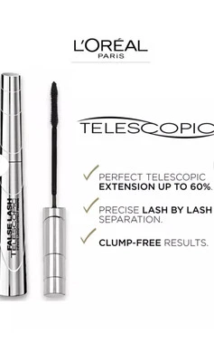 2 X 9 ml L'Oréal False Lash Telescopic Mascara, Magnetic Black - Bild 1 von 4