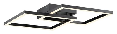 Access Lighting 63966LEDD Squared 19"W LED Semi-Flush Square - Black / Acrylic - Image 1 of 4