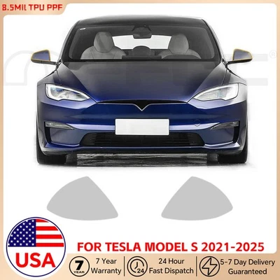For Tesla Model S 2021-2025 Rearview Mirror PreCut PPF Paint Protection Film - Image 1 of 4