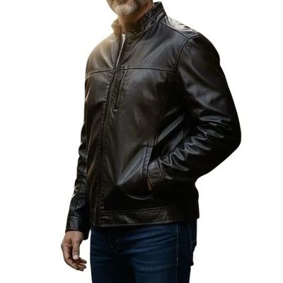 Calvin Klein Sherpa Lined Faux Leather Moto Zip Jacket Coat Black Men's XL NWOT - Image 1 of 4