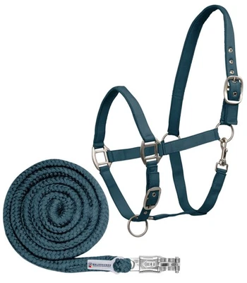 WALDHAUSEN GMBH & CO. KG Halfter und Strick Set Waldhausen Satin petrolblau Pony