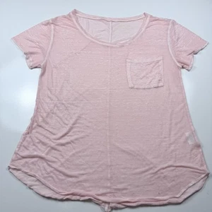 T-shirt donna Threads 4 Thought rosa con tasca taglia L Slub sostenibile - Foto 1 di 6