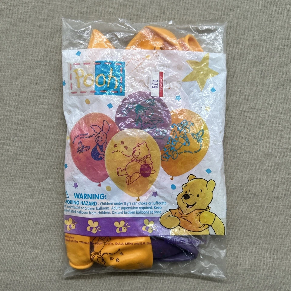 Winnie Pooh 6-12" Balloons Helium Quality Latex Printed Disney Blue Bird NEW VTG - Image 1 of 4