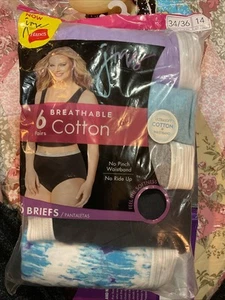 New Womens size 14 (34-36) JMS Breathable Cotton Briefs 6 Pack - Picture 1 of 4