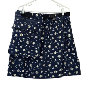 Duluth Trading Co Womens Large Navy Floral Heirloom Gardening Skort w/ Belt Bag  - Picture 1 of 8