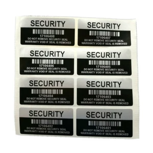 2000 VOID Security / Warranty Tamper Sticker Labels With Serial Number Barcode - Picture 1 of 6