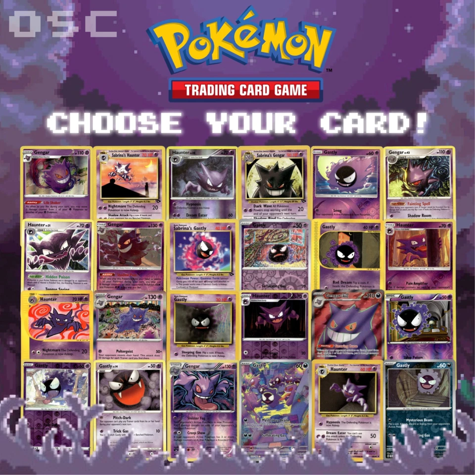 Gastly Haunter Gengar Pokemon Card! Holo/Reverse Holo EX VMAX V GX Rare Cards! - Image 1 of 2